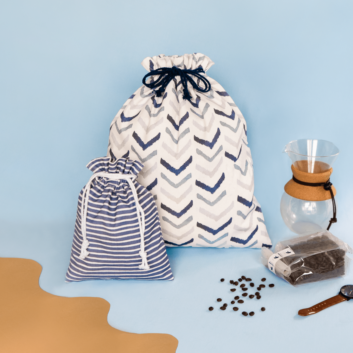 Blue Chevron Gift Bag