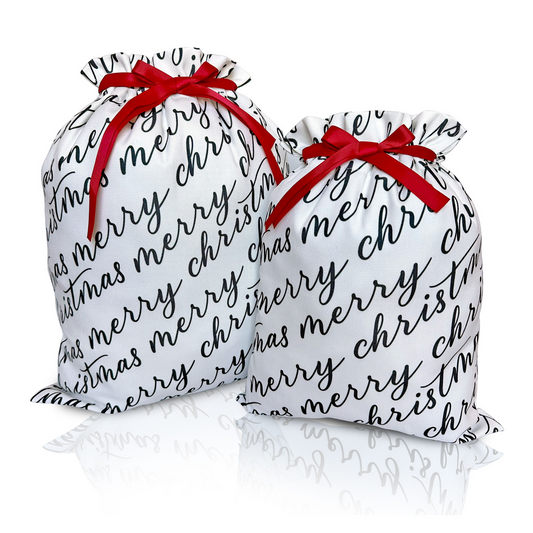 White Merry Christmas Gift Bag